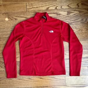 The North Face Pullover Red Polyester 1/4 Zip VaporWick Top Women’s Size Medium